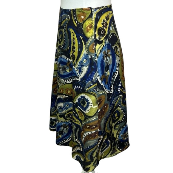 Lafayette 148 Susie Printed Skirt Green Blue - Picture 3 of 7
